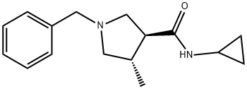 3-Pyrrolidinecarboxamide,N-cyclopropyl-4-methyl-1-(phenylmethyl)-,(3S,4S)- 结构式