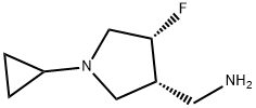3-Pyrrolidinemethanamine,N-cyclopropyl-4-fluoro-,(3R,4R)-(9CI) 结构式