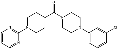 Piperazine, 1-(3-chlorophenyl)-4-[[1-(2-pyrimidinyl)-4-piperidinyl]carbonyl]- (9CI) 结构式