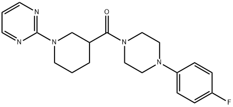 Piperazine, 1-(4-fluorophenyl)-4-[[1-(2-pyrimidinyl)-3-piperidinyl]carbonyl]- (9CI) 结构式