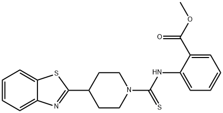 Benzoic acid, 2-[[[4-(2-benzothiazolyl)-1-piperidinyl]thioxomethyl]amino]-, methyl ester (9CI) 结构式