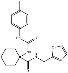 Cyclohexanecarboxamide, N-(2-furanylmethyl)-1-[[[(4-methylphenyl)amino]carbonyl]amino]- (9CI) 结构式