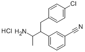 3-[2-氨基-1-[(4-氯苯基)甲基]丙基]-苯腈盐酸盐 结构式