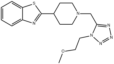 Benzothiazole, 2-[1-[[1-(2-methoxyethyl)-1H-tetrazol-5-yl]methyl]-4-piperidinyl]- (9CI) 结构式
