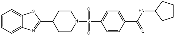 Benzamide, 4-[[4-(2-benzothiazolyl)-1-piperidinyl]sulfonyl]-N-cyclopentyl- (9CI) 结构式
