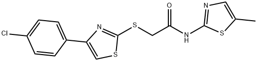 Acetamide, 2-[[4-(4-chlorophenyl)-2-thiazolyl]thio]-N-(5-methyl-2-thiazolyl)- (9CI) 结构式
