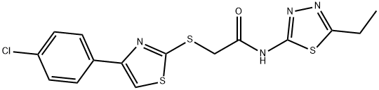 Acetamide, 2-[[4-(4-chlorophenyl)-2-thiazolyl]thio]-N-(5-ethyl-1,3,4-thiadiazol-2-yl)- (9CI) 结构式