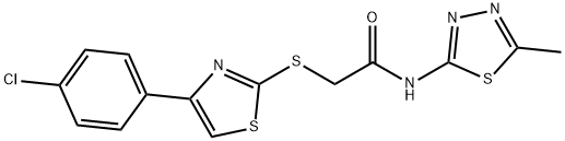 Acetamide, 2-[[4-(4-chlorophenyl)-2-thiazolyl]thio]-N-(5-methyl-1,3,4-thiadiazol-2-yl)- (9CI) 结构式