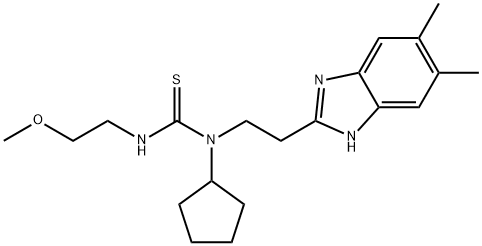 Thiourea, N-cyclopentyl-N-[2-(5,6-dimethyl-1H-benzimidazol-2-yl)ethyl]-N-(2-methoxyethyl)- (9CI) 结构式