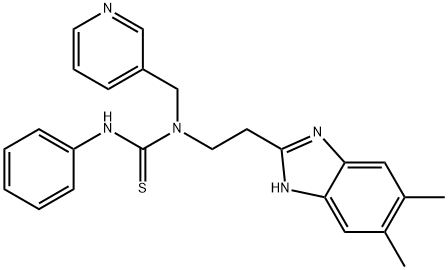 Thiourea, N-[2-(5,6-dimethyl-1H-benzimidazol-2-yl)ethyl]-N-phenyl-N-(3-pyridinylmethyl)- (9CI) 结构式