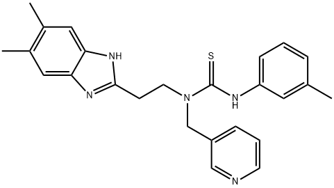 Thiourea, N-[2-(5,6-dimethyl-1H-benzimidazol-2-yl)ethyl]-N-(3-methylphenyl)-N-(3-pyridinylmethyl)- (9CI) 结构式