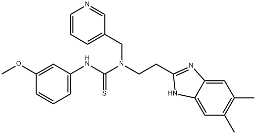 Thiourea, N-[2-(5,6-dimethyl-1H-benzimidazol-2-yl)ethyl]-N-(3-methoxyphenyl)-N-(3-pyridinylmethyl)- (9CI) 结构式