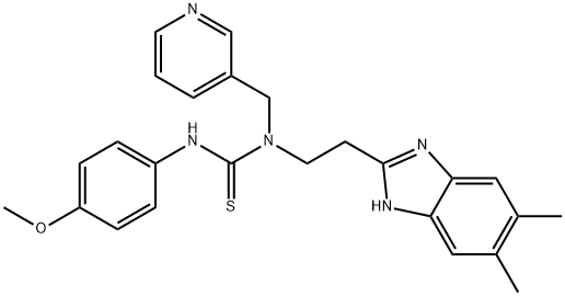 Thiourea, N-[2-(5,6-dimethyl-1H-benzimidazol-2-yl)ethyl]-N-(4-methoxyphenyl)-N-(3-pyridinylmethyl)- (9CI) 结构式