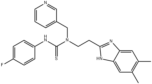 Thiourea, N-[2-(5,6-dimethyl-1H-benzimidazol-2-yl)ethyl]-N-(4-fluorophenyl)-N-(3-pyridinylmethyl)- (9CI) 结构式