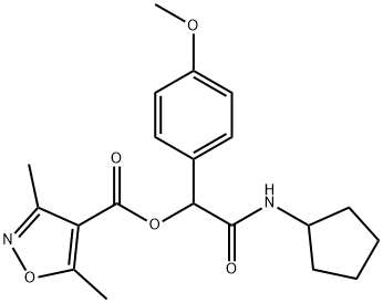 4-Isoxazolecarboxylicacid,3,5-dimethyl-,2-(cyclopentylamino)-1-(4-methoxyphenyl)-2-oxoethylester(9CI) 结构式
