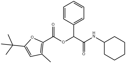 2-Furancarboxylicacid,5-(1,1-dimethylethyl)-3-methyl-,2-(cyclohexylamino)-2-oxo-1-phenylethylester(9CI) 结构式