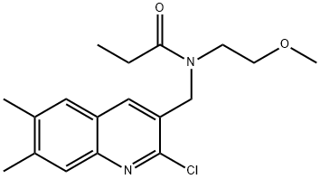 Propanamide, N-[(2-chloro-6,7-dimethyl-3-quinolinyl)methyl]-N-(2-methoxyethyl)- (9CI) 结构式