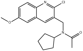 Acetamide, N-[(2-chloro-6-methoxy-3-quinolinyl)methyl]-N-cyclopentyl- (9CI) 结构式