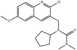Urea, N-[(2-chloro-6-methoxy-3-quinolinyl)methyl]-N-cyclopentyl-N,N-dimethyl- (9CI) 结构式