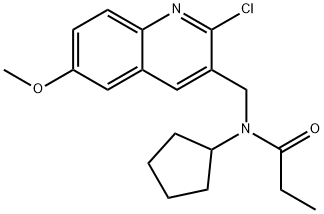 Propanamide, N-[(2-chloro-6-methoxy-3-quinolinyl)methyl]-N-cyclopentyl- (9CI) 结构式