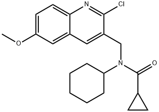 Cyclopropanecarboxamide, N-[(2-chloro-6-methoxy-3-quinolinyl)methyl]-N-cyclohexyl- (9CI) 结构式