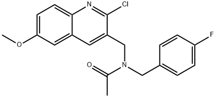 Acetamide, N-[(2-chloro-6-methoxy-3-quinolinyl)methyl]-N-[(4-fluorophenyl)methyl]- (9CI) 结构式