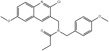 Propanamide, N-[(2-chloro-6-methoxy-3-quinolinyl)methyl]-N-[(4-methoxyphenyl)methyl]- (9CI) 结构式