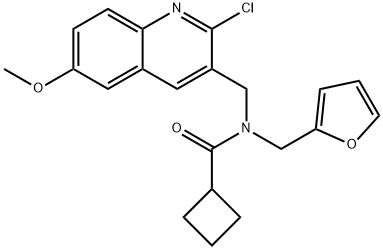 Cyclobutanecarboxamide, N-[(2-chloro-6-methoxy-3-quinolinyl)methyl]-N-(2-furanylmethyl)- (9CI) 结构式