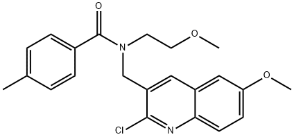 Benzamide, N-[(2-chloro-6-methoxy-3-quinolinyl)methyl]-N-(2-methoxyethyl)-4-methyl- (9CI) 结构式