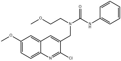 Urea, N-[(2-chloro-6-methoxy-3-quinolinyl)methyl]-N-(2-methoxyethyl)-N-phenyl- (9CI) 结构式