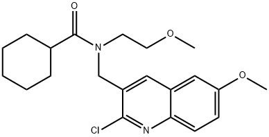 Cyclohexanecarboxamide, N-[(2-chloro-6-methoxy-3-quinolinyl)methyl]-N-(2-methoxyethyl)- (9CI) 结构式
