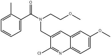 Benzamide, N-[(2-chloro-6-methoxy-3-quinolinyl)methyl]-N-(2-methoxyethyl)-2-methyl- (9CI) 结构式