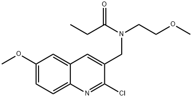 Propanamide, N-[(2-chloro-6-methoxy-3-quinolinyl)methyl]-N-(2-methoxyethyl)- (9CI) 结构式