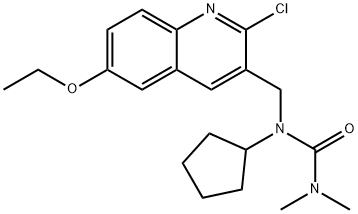 Urea, N-[(2-chloro-6-ethoxy-3-quinolinyl)methyl]-N-cyclopentyl-N,N-dimethyl- (9CI) 结构式