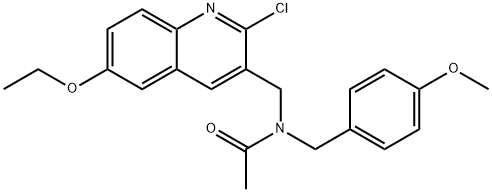 Acetamide, N-[(2-chloro-6-ethoxy-3-quinolinyl)methyl]-N-[(4-methoxyphenyl)methyl]- (9CI) 结构式