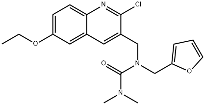 Urea, N-[(2-chloro-6-ethoxy-3-quinolinyl)methyl]-N-(2-furanylmethyl)-N,N-dimethyl- (9CI) 结构式