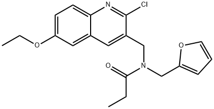 Propanamide, N-[(2-chloro-6-ethoxy-3-quinolinyl)methyl]-N-(2-furanylmethyl)- (9CI) 结构式