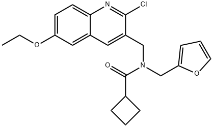 Cyclobutanecarboxamide, N-[(2-chloro-6-ethoxy-3-quinolinyl)methyl]-N-(2-furanylmethyl)- (9CI) 结构式