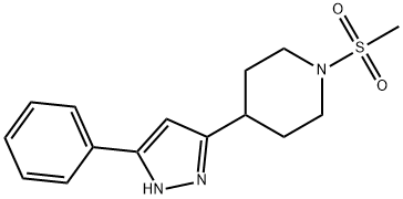 Piperidine, 1-(methylsulfonyl)-4-(5-phenyl-1H-pyrazol-3-yl)- (9CI) 结构式