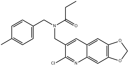 Propanamide, N-[(6-chloro-1,3-dioxolo[4,5-g]quinolin-7-yl)methyl]-N-[(4-methylphenyl)methyl]- (9CI) 结构式
