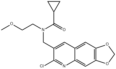 Cyclopropanecarboxamide, N-[(6-chloro-1,3-dioxolo[4,5-g]quinolin-7-yl)methyl]-N-(2-methoxyethyl)- (9CI) 结构式