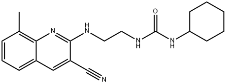Urea, N-[2-[(3-cyano-8-methyl-2-quinolinyl)amino]ethyl]-N-cyclohexyl- (9CI) 结构式