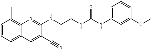 Urea, N-[2-[(3-cyano-8-methyl-2-quinolinyl)amino]ethyl]-N-(3-methoxyphenyl)- (9CI) 结构式