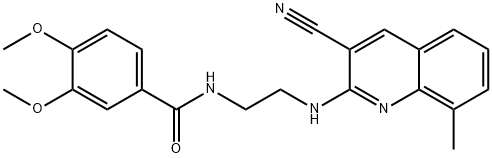 Benzamide, N-[2-[(3-cyano-8-methyl-2-quinolinyl)amino]ethyl]-3,4-dimethoxy- (9CI) 结构式