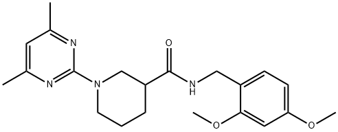 -Piperidinecarboxamide, N-[(2,4-dimethoxyphenyl)methyl]-1-(4,6-dimethyl-2-pyrimidinyl)- (9CI) 结构式