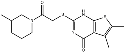 Piperidine, 1-[[(1,4-dihydro-5,6-dimethyl-4-oxothieno[2,3-d]pyrimidin-2-yl)thio]acetyl]-3-methyl- (9CI) 结构式