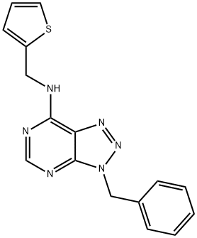 3H-1,2,3-Triazolo[4,5-d]pyrimidin-7-amine, 3-(phenylmethyl)-N-(2-thienylmethyl)- (9CI) 结构式