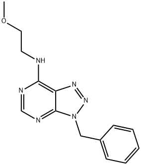 3H-1,2,3-Triazolo[4,5-d]pyrimidin-7-amine, N-(2-methoxyethyl)-3-(phenylmethyl)- (9CI) 结构式