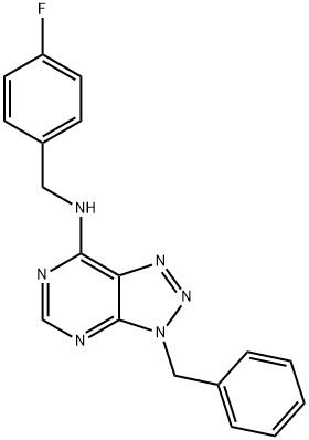 3H-1,2,3-Triazolo[4,5-d]pyrimidin-7-amine, N-[(4-fluorophenyl)methyl]-3-(phenylmethyl)- (9CI) 结构式