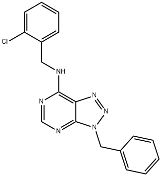 3H-1,2,3-Triazolo[4,5-d]pyrimidin-7-amine, N-[(2-chlorophenyl)methyl]-3-(phenylmethyl)- (9CI) 结构式